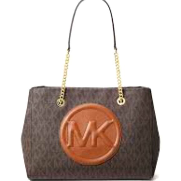 Michael Kors Brynn Small Chain Logo Shoulder Tote - Picture 2 of 11